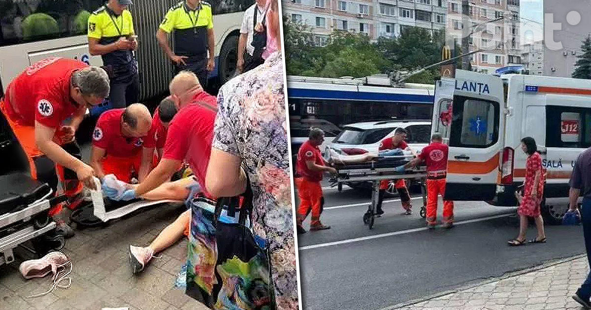 O fetiță, lovită de un troleibuz la Chișinău: Victima a ajuns la spital.