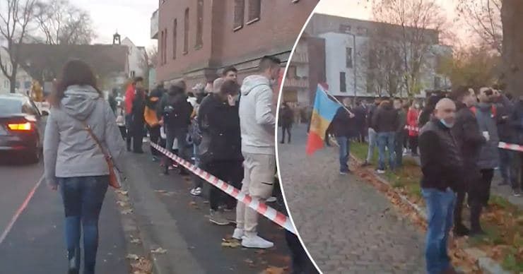Молдаване в Германии стоят в 2-километровых очередях к участкам. Коллаж: Point.md