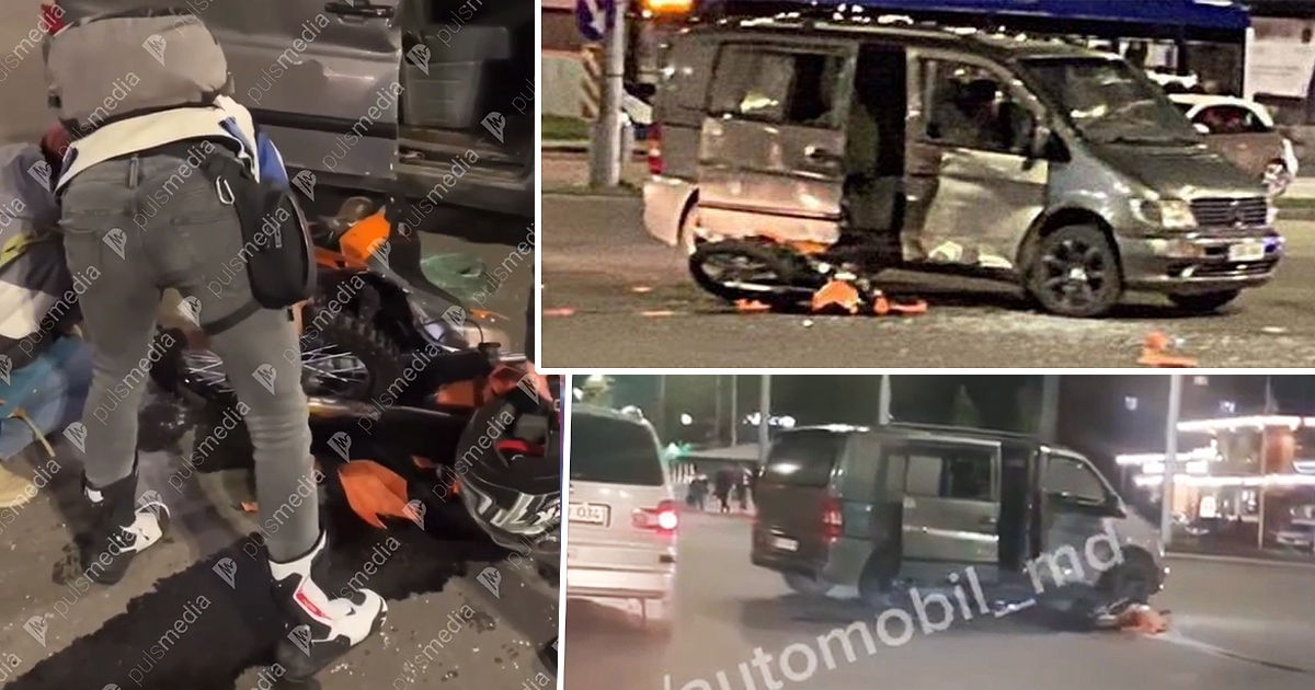 В столице произошло ДТП с участием мотоцикла.