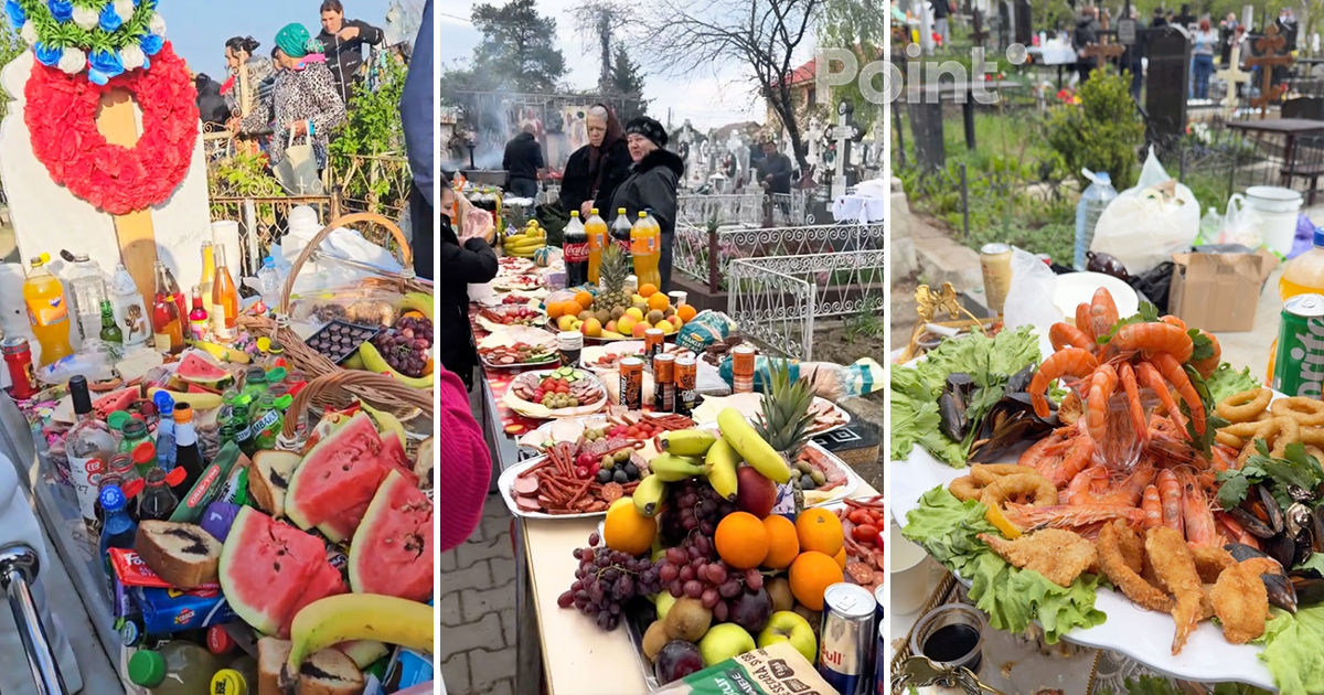 На кладбище в Сороках накрыли роскошные поминальные столы к Радонице.