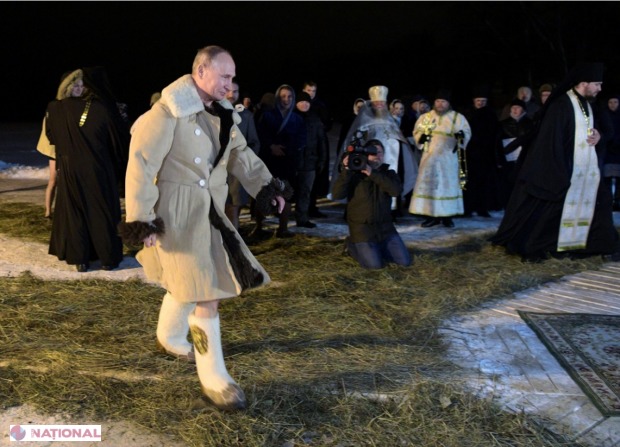 Baia la copcă a lui Putin, ironizată: Cât timp au încălzit apa?. Foto: paginaderusia.ro