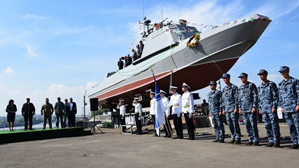 Спуск на воду катера "Кентавр" ВМС Украины.