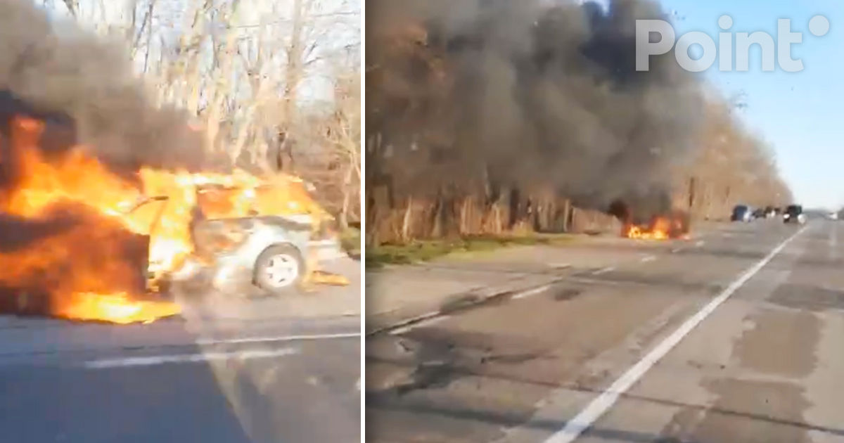 Un automobil a fost distrus de flăcări la Strășeni.