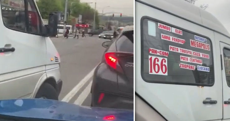 В Кишиневе водитель маршрутки выехал на встречную полосу. Коллаж: Point.md