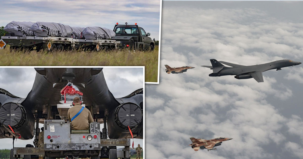 ВВС США показали запуск ракеты со бомбардировщика B-1B Lancer. Коллаж: Point.md