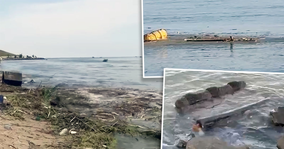 К побережью прибило диваны, холодильники и даже крыши домов.