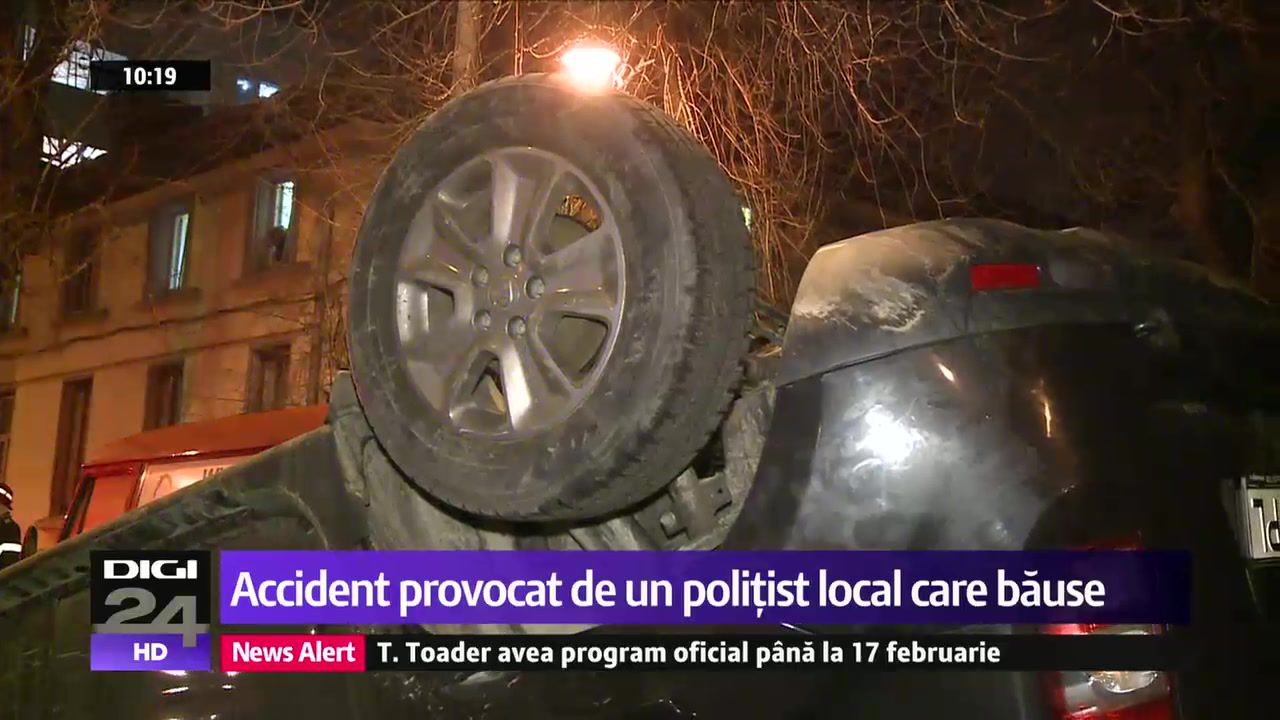 București: Un polițist băut a lovit patru autovehicule. Foto: Captură video