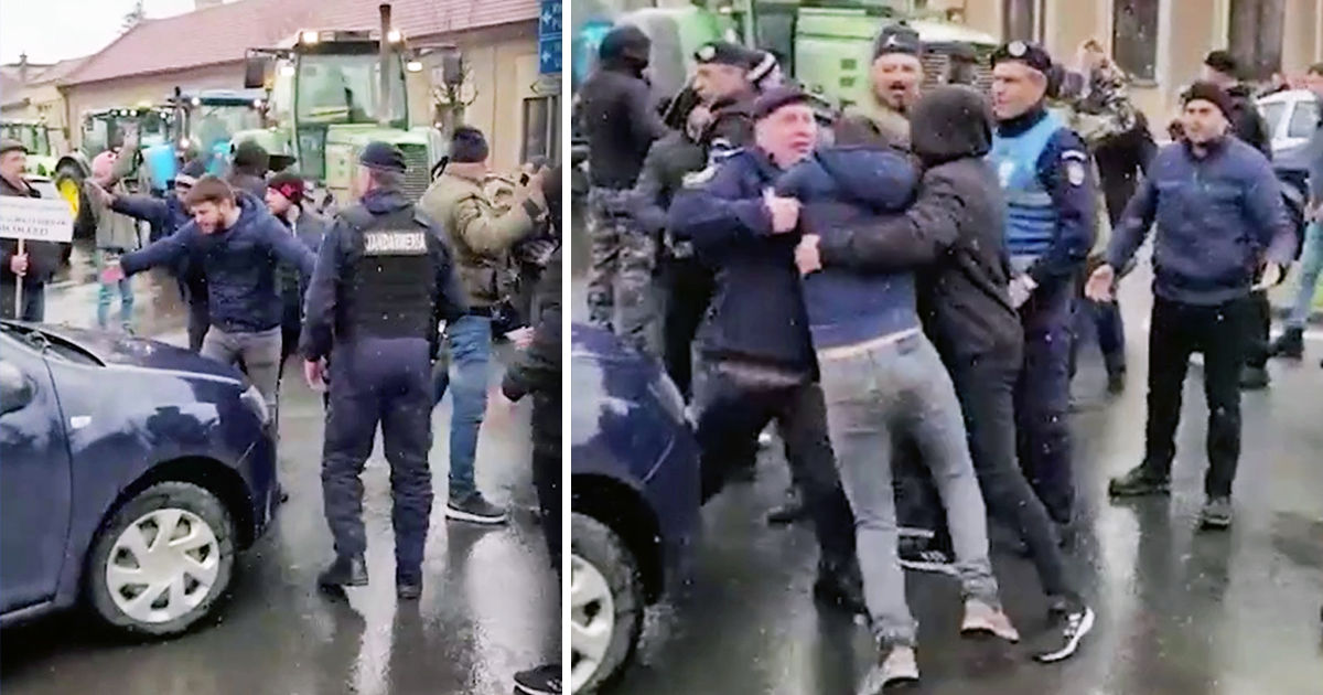 В Муреше на протесте фермеров произошли столкновения с жандармами. Коллаж: Point.md