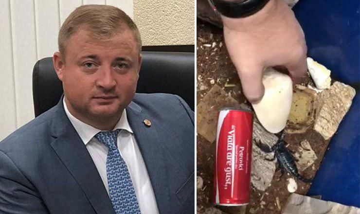 Георге Кавкалюк назвал кличку своего скорпиона.