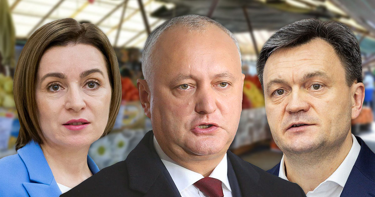 Додон пригласил Санду и Речана пойти на рынок без охраны и поговорить с людьми. Коллаж: Point.md