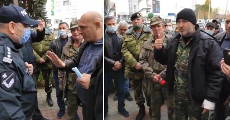 Комбатанты, которых полиция оттеснила от избирательного участка, протестовали у ГИП.