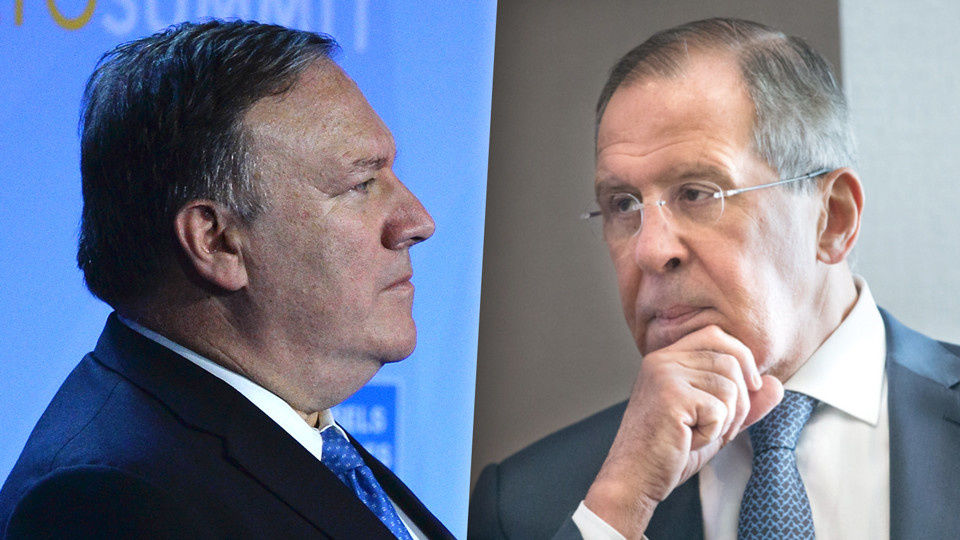 Госсекретарь Майк Помпео и глава МИД РФ Сергей Лавров.