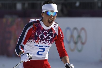 Норвежская лыжница Марит Бьорген стала трехкратной чемпионкой Олимпиады в Сочи. Фото: Pierre-Philippe Marcou / AFP