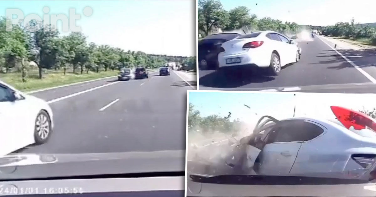 Momentul producerii accidentului de lângă Orhei, surprins de o cameră de bord.