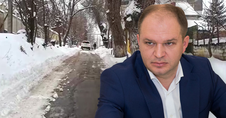 Чебан распорядился узнать, кто расчистил дорогу лишь до ворот премьер-министра. Коллаж: Point.md.