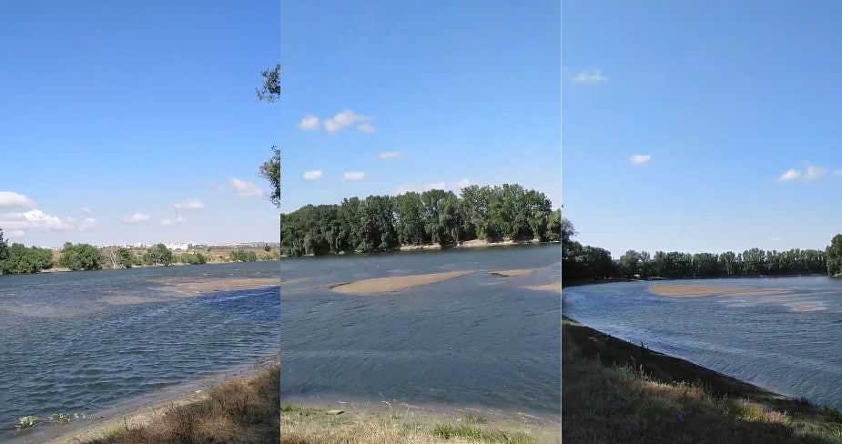 Днестр продолжает мелеть: появилось видео с островками в середине реки.