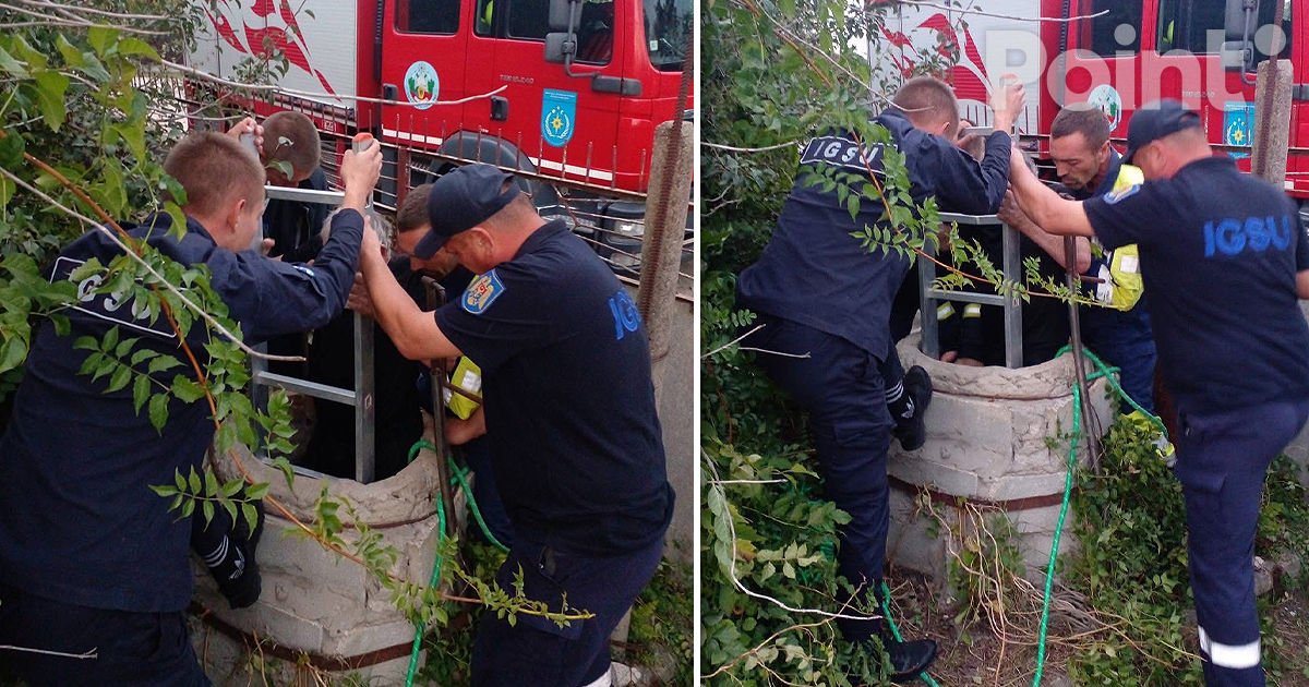 Un bărbat, salvat de angajații IGSU după ce a căzut într-o fântână.