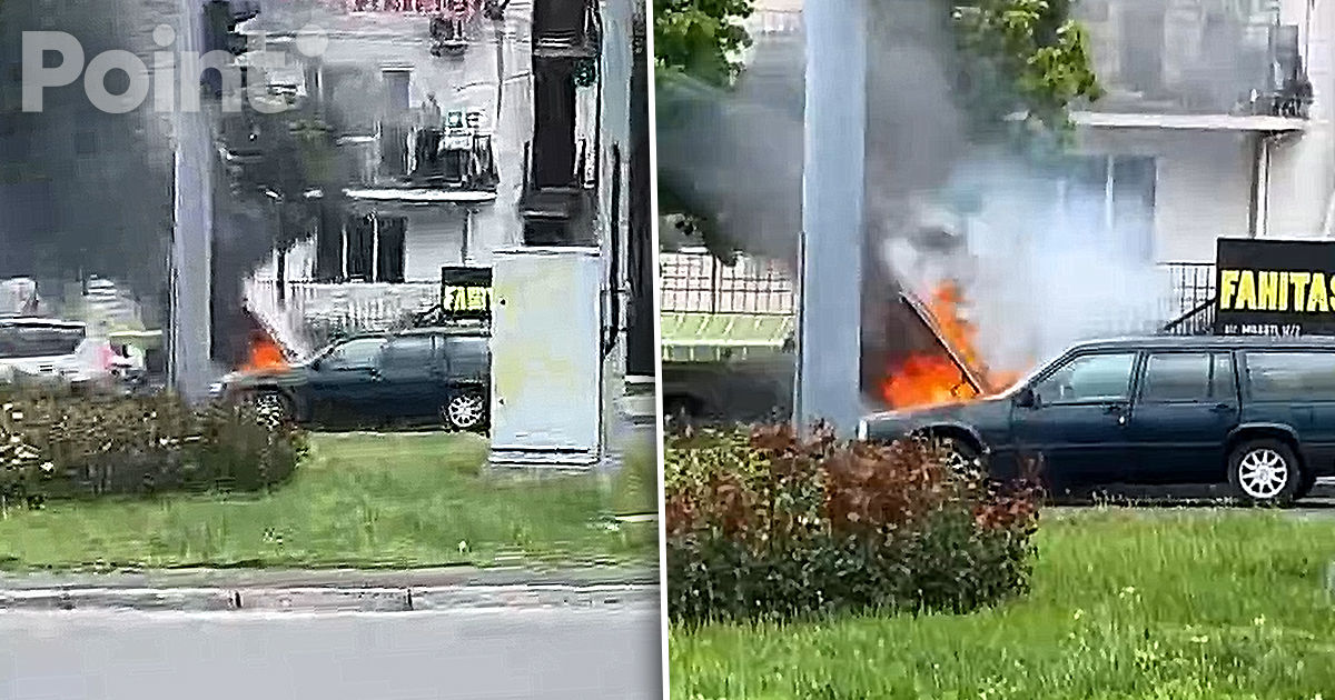 O mașină a luat foc în centrul Capitalei.