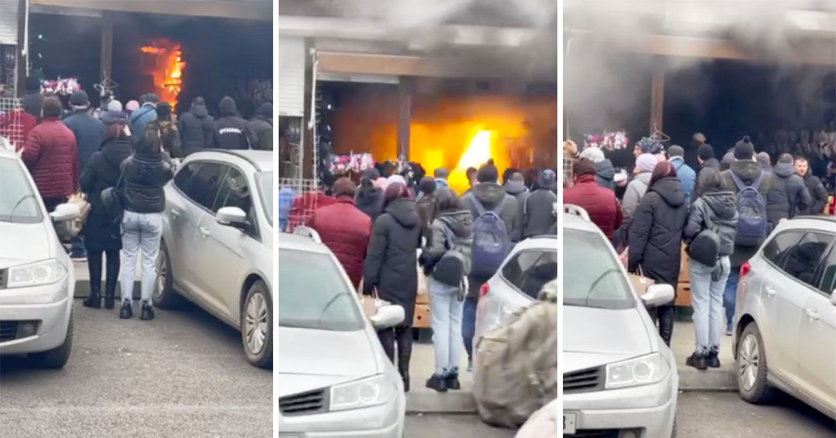 На Центральном рынке Кишинёва загорелся торговый киоск. Коллаж: Point.md