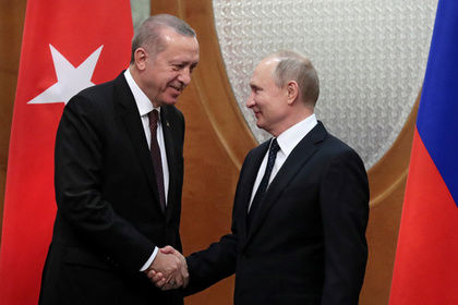 Турецкий лидер Реджеп Тайип Эрдоган и президент России Владимир Путин.