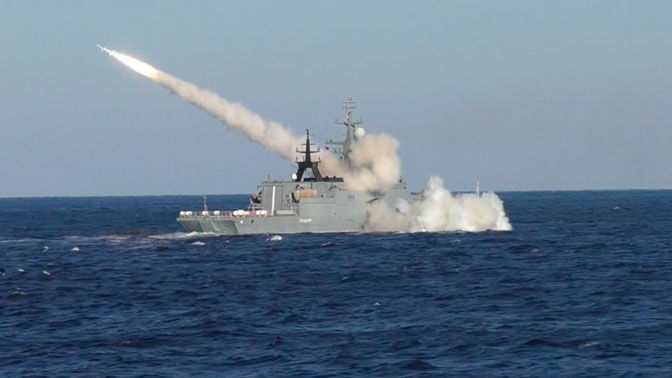 Опубликовано видео пуска ракеты комплекса Уран с корвета Громкий.