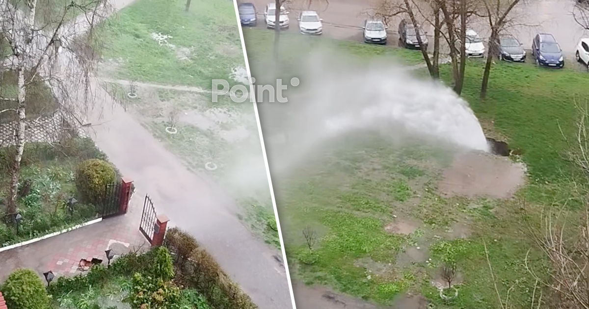 В Кишиневе на нижней Рышкановке прорвало трубу: воду в домах не отключали.
