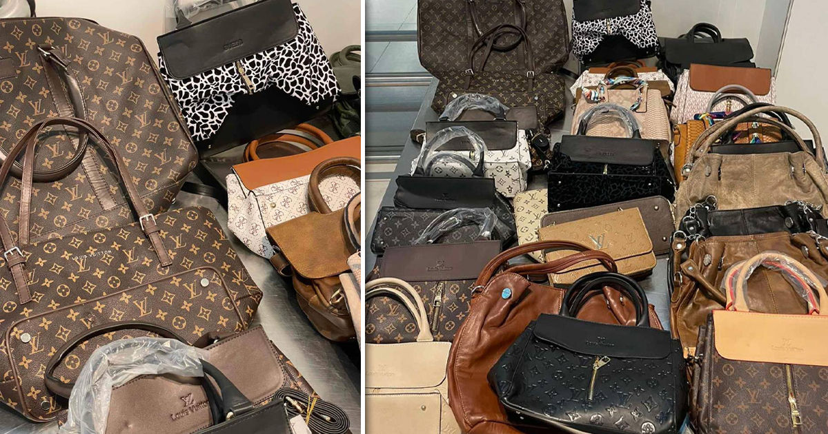 Женщина пыталась ввезти в Молдову десятки сумок Louis Vuitton и Guess. Коллаж: Point.md