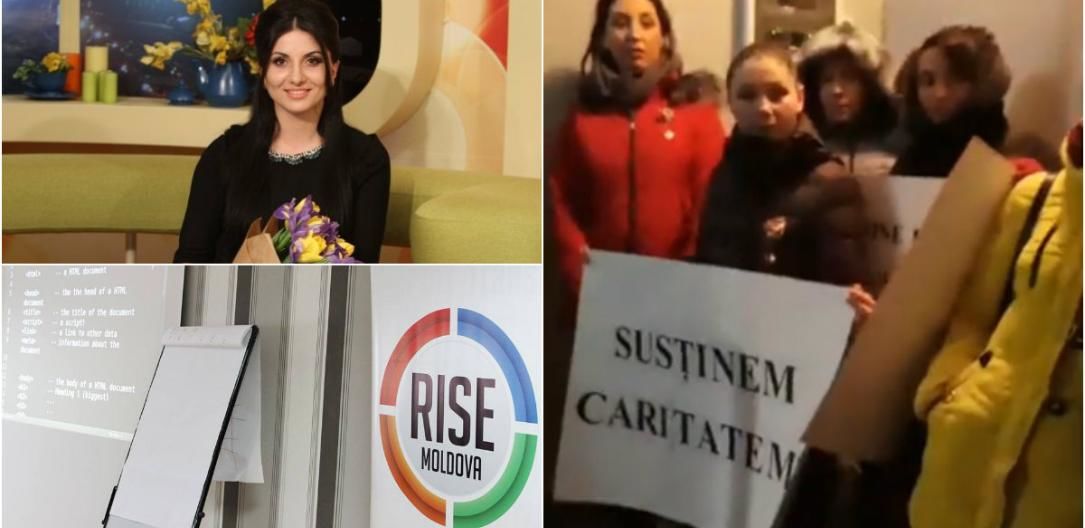 Susținătorii Svetlanei Sainsus protestează la sediul RISE Moldova