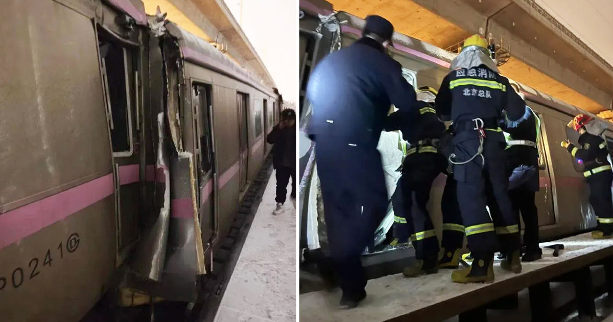 Более 500 человек оказались в больнице в результате столкновения поездов метро в Пекине.