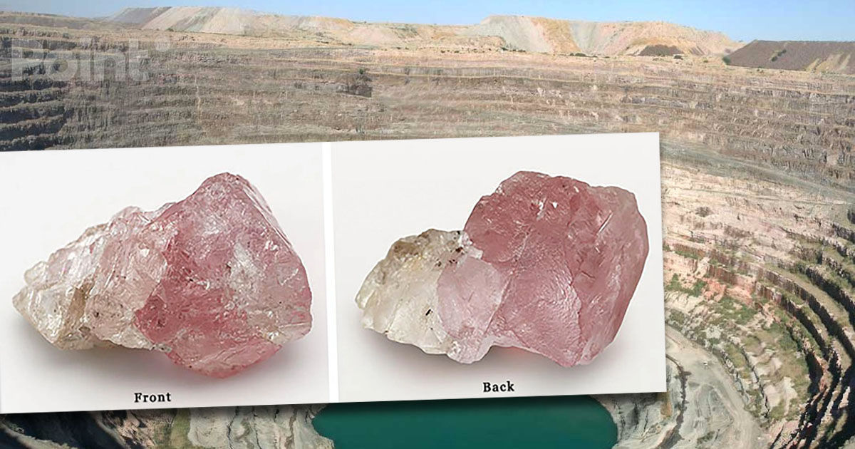 Un diamant bicolor rar de 37 de carate, descoperit în Africa.