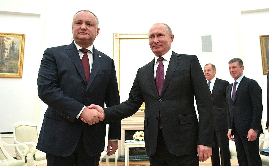Президент Республики Молдова Игорь Додон и президент России Владимир Путин.