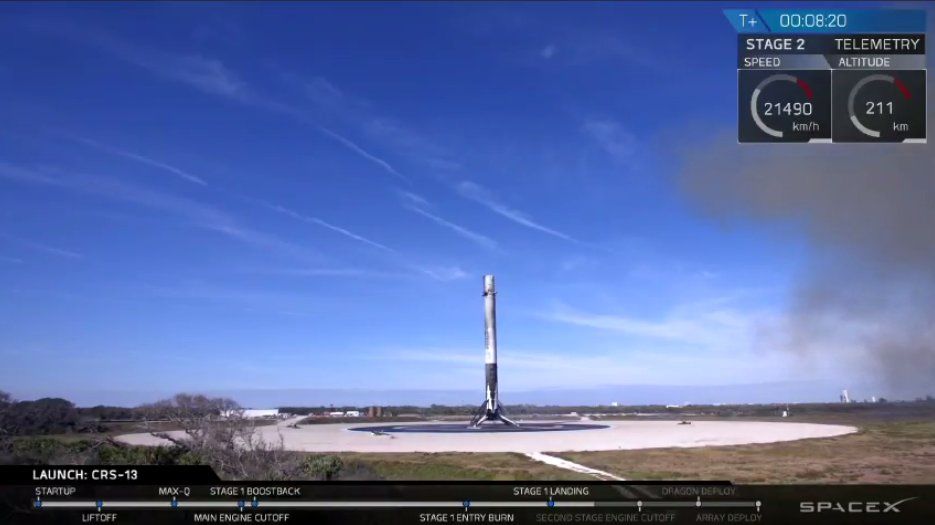 SpaceX впервые запустила использованный Dragon на использованной ракете.