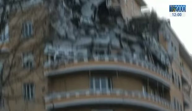O parte a unei clădiri din Roma s-a prăbușit. Foto: realitatea.md