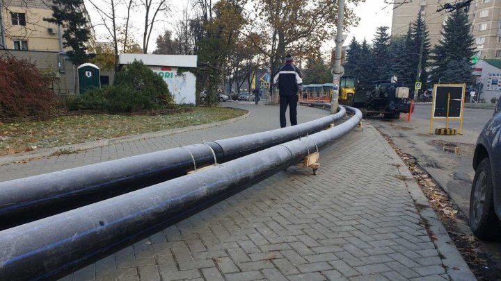 В Кишинёве начались ремонтные работы на улице Иона Крянгэ.