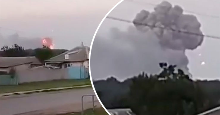 В Белгородской области разгорелся пожар на складе боеприпасов. Коллаж: Point.md