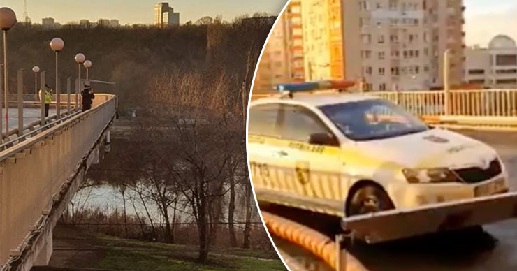 В столице несколько патрульных отлавливают лихачей, стоя на мосту.