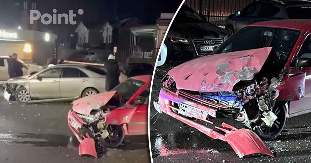 Accident în lanț la Durlești: Trei automobile au fost avariate.
