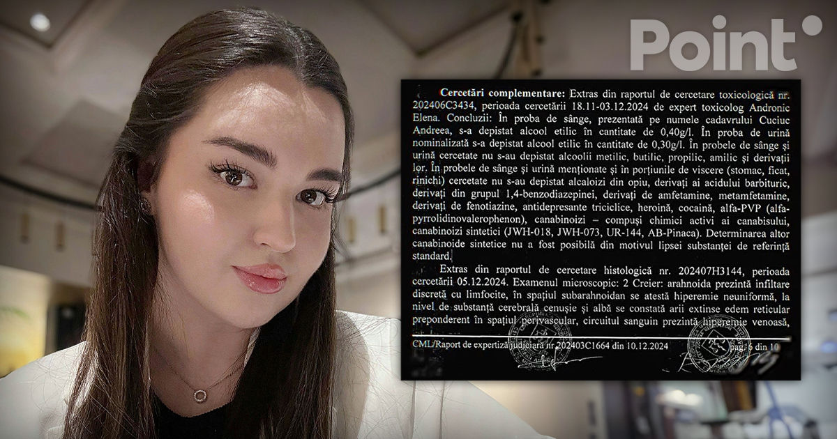Expert, despre cazul Andreei Cuciuc: Stabilirea unor droguri este imposibilă din cauza lipsei substanțelor de referință.