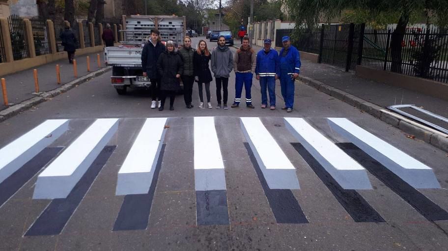 Cum arată prima trecere de pietoni 3D din România
