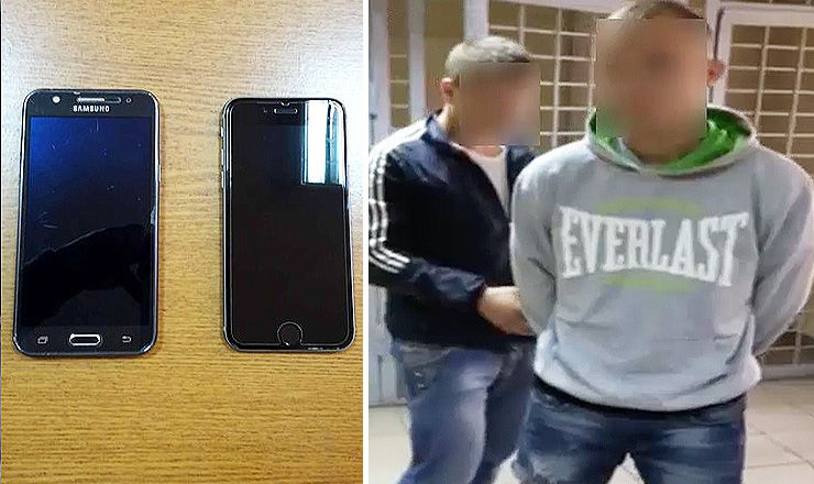 Reţinere în centrul Capitalei. Hoţ de telefoane, încătuşat. Foto:Colaj Point
