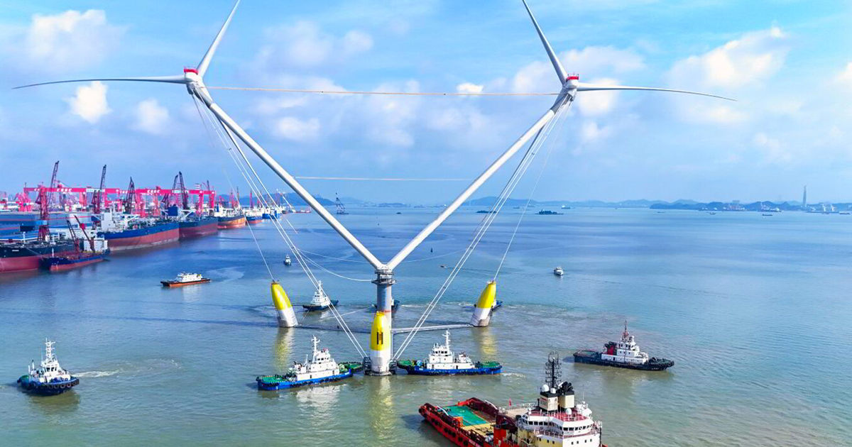 China a lansat cea mai mare turbină eoliană din istorie.
