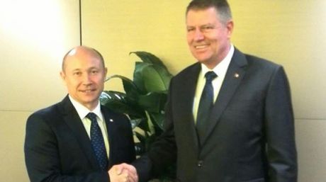 Klaus Iohannis și premierul Valeriu Streleț au avut o întrevedere la New York. Foto: facebook.com