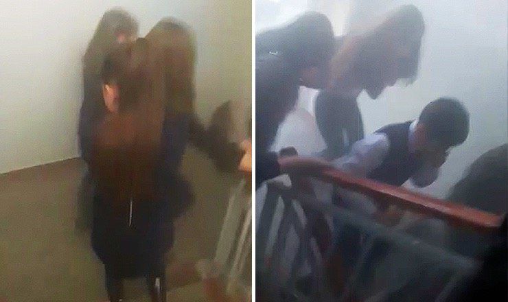 Появилось видео, снятое школьниками, во время пожара в лицее на Рышкановке.