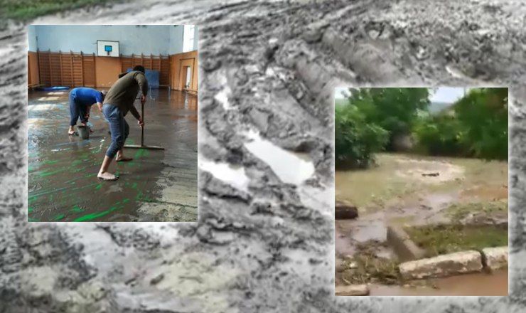 Сильные дожди повредили дороги и затопили жилые дворы на юге страны. 
