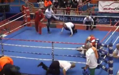 Боксер Видо Лончар нокаутировал судью и продолжил его жестокое избиение.