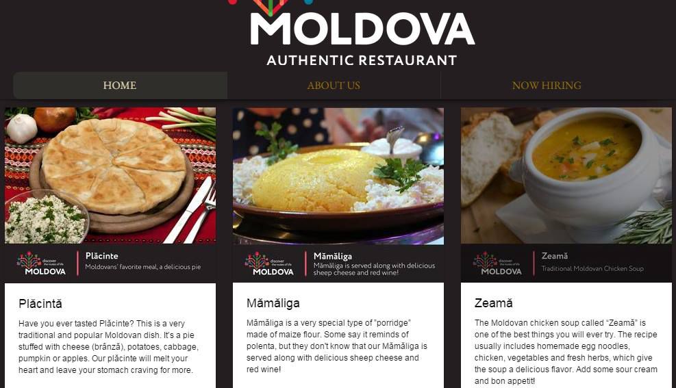 В меню включены зама, мамалыга, плацинды, голубцы и шапка Гугуцэ.
