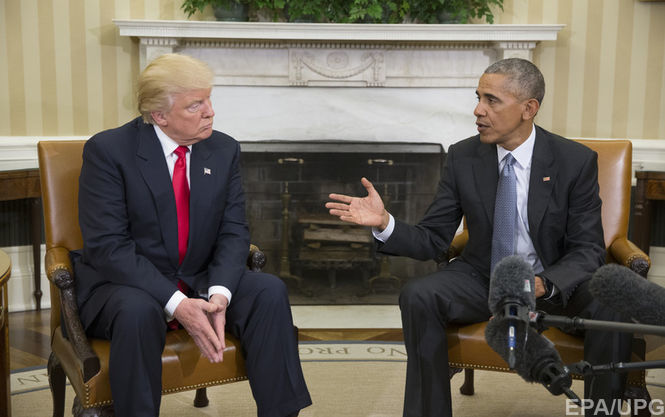 Нынешний глава США Дональд Трамп и экс-президент США Барак Обама.