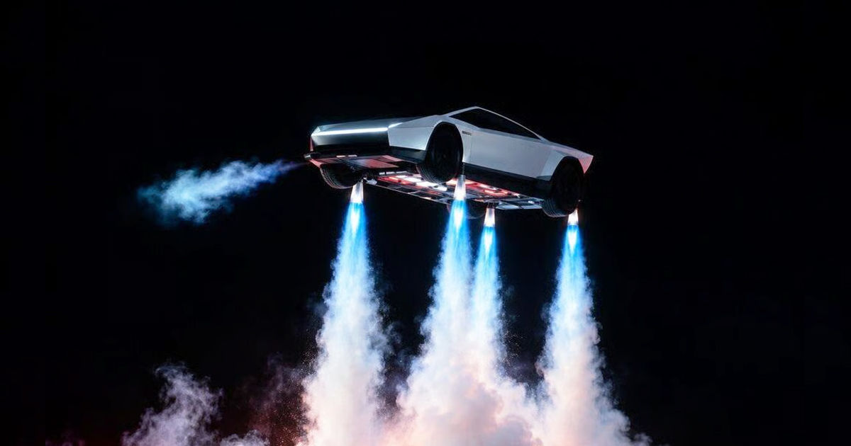 Tesla представила «летающий» электромобиль.