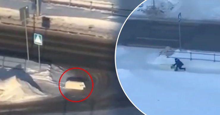Россиянин устроил погоню за ванной и попал на видео. Коллаж: Point.md