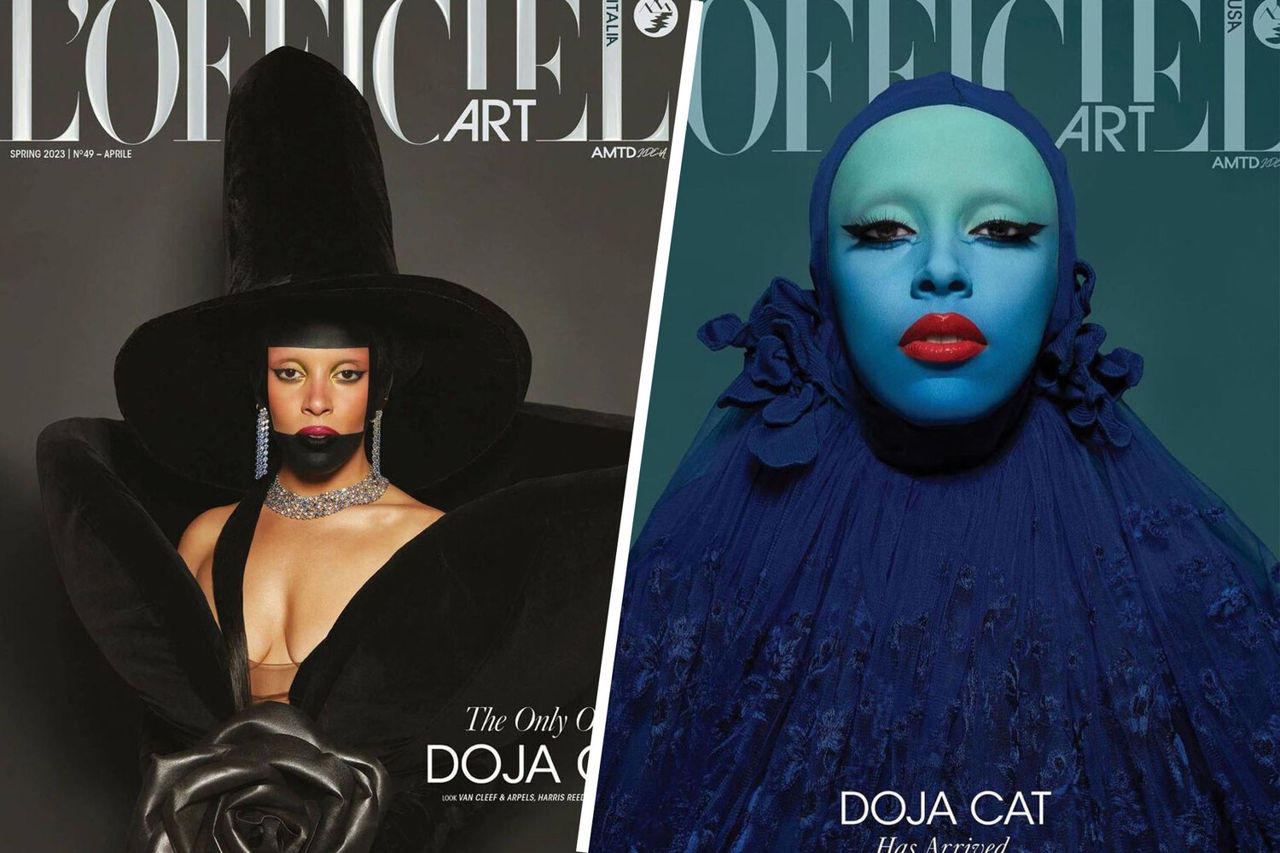 Рэперша Doja Cat в платье с глубоким декольте снялась для обложки глянца.